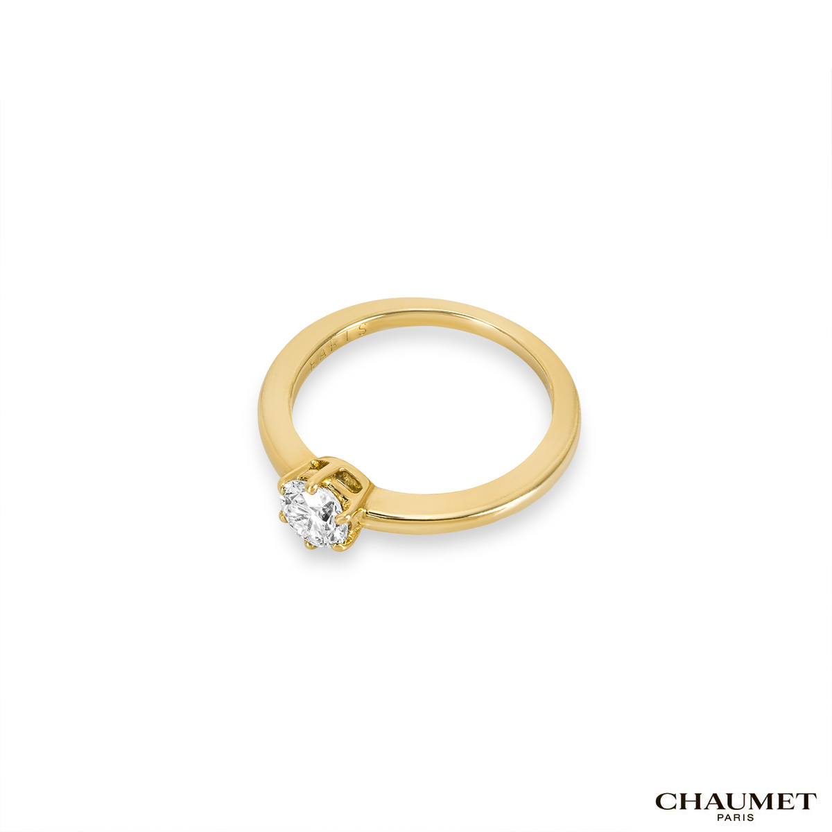 Chaumet Yellow Gold Round Brilliant Cut Diamond Ring 0.50ct G/VS1
